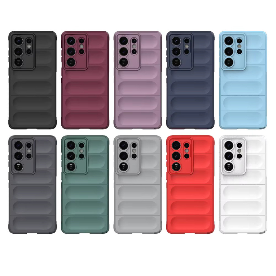 Stoßfeste Silikonhülle mit Wellen-Design für Samsung S26 Edge Ultra, S25, S24, S23 und S22 FE Plus in Schwarz - Bild 4