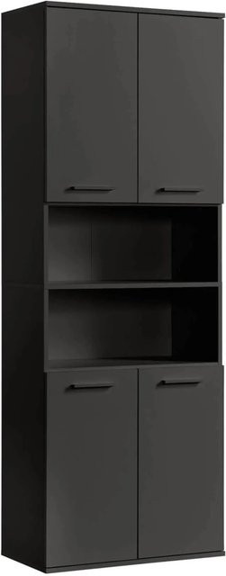 mokebo Bad Hochschrank Der Kapitän in Anthrazit, H x B x T: 180 x 65 x 34 cm - Bild 1