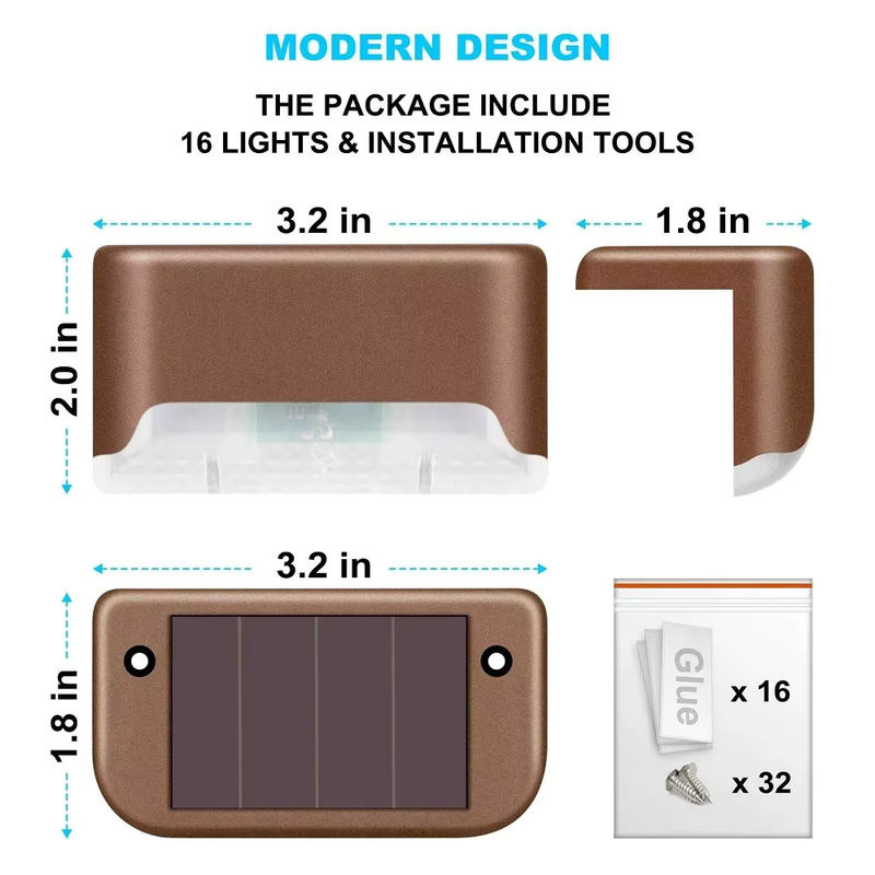 AVACOM Solar-LED-Stufenleuchten für Außenbereich, wasserdichte Solar-Deckleuchten in warmweiß für Treppen, Geländer, Terrasse und Garten - Bild 5