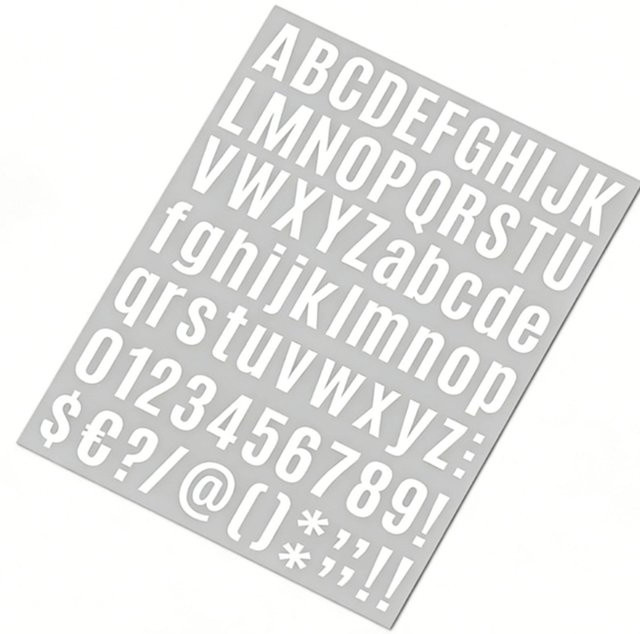 CosyHome Selbstklebende Buchstaben und Zahlen Aufkleber Set aus PVC, 8 Blatt, Weiß, Wasserdicht für Briefkasten, Tür oder Klassenzimmer - Bild 1