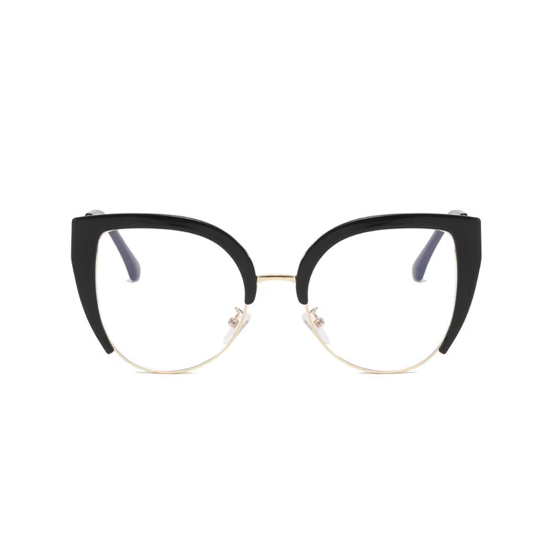 LOERHUNAR Korrektionsbrille Cat Eye, Halbrand, schwarz - Bild 2