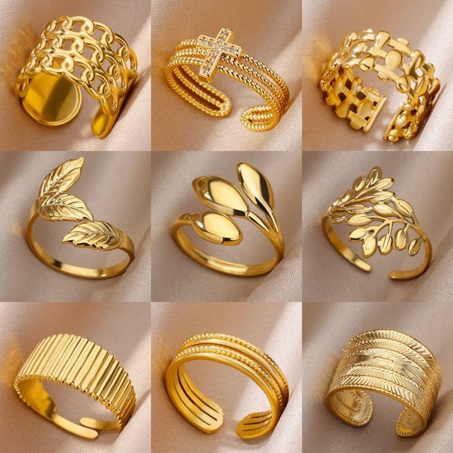 HPTOTMG Ring Edelstahl, Gold, Damen - Bild 1