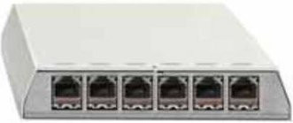 Rutenbeck Patch-Panel Cat.6A iso-6 geschirmt mit 6 RJ-45 Ports in Pure White RAL 9010 für Wandmontage, Desktop oder DIN-Schienenmontage - Bild 1