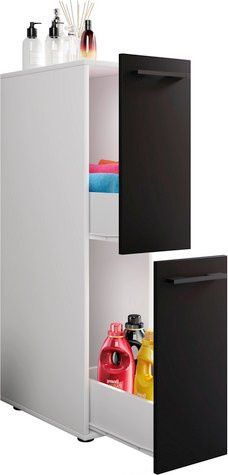 VCM Mehrzweckschrank Sadilo in Weiss mit internen Regalen und Schubladen, B/H/T: 25 x 110 x 50 cm - Bild 1