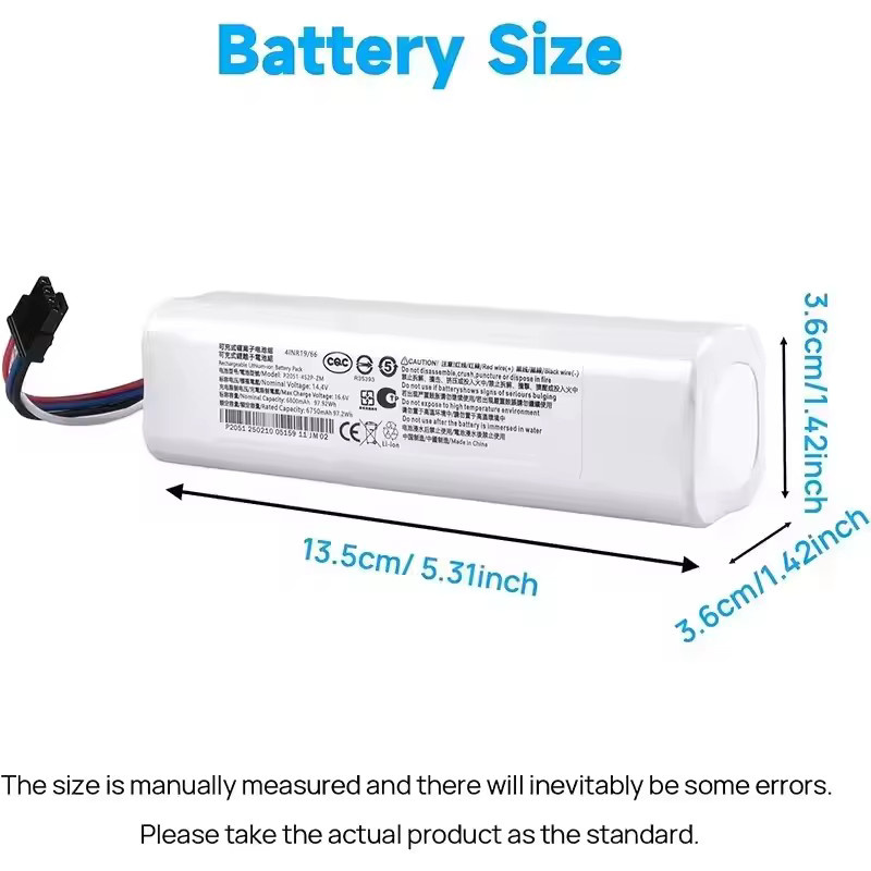 Xiaomi Akku X10+PLUS B101CN OMNI 1S für Mijia und Dreame F9 D9 L10 Pro Plus S10 S20 X10 Saug- und Wischroboter, 14,4V, 12800mAh, Weiß - Bild 1