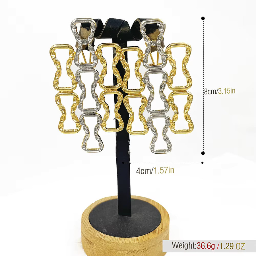 GZJPEI Ohrringe, zweifarbig, Hohldesign, geometrisch, Damen - Bild 2