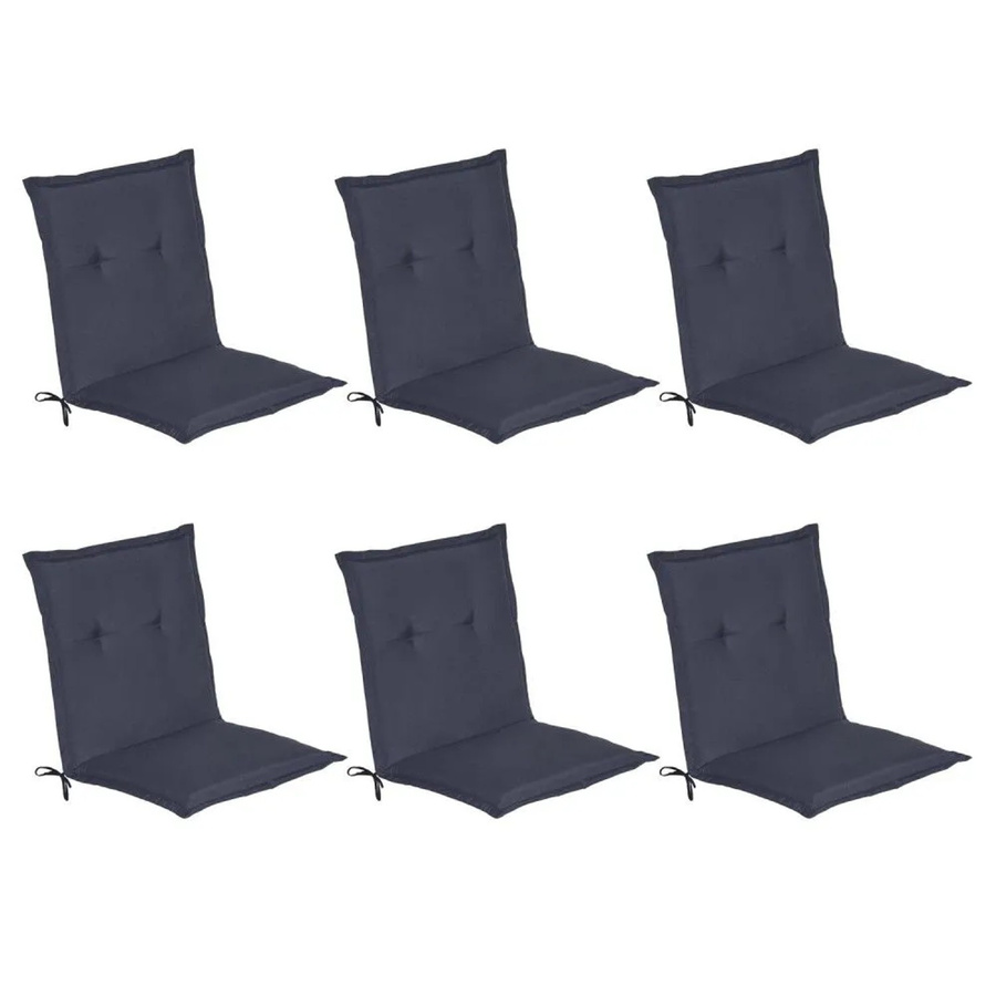 Beautissu Loft NL Niederlehner Liegeinsel Set Dunkelblau 6-teilig B: 100 cm, T: 50 cm, H: 6 cm - Bild 2