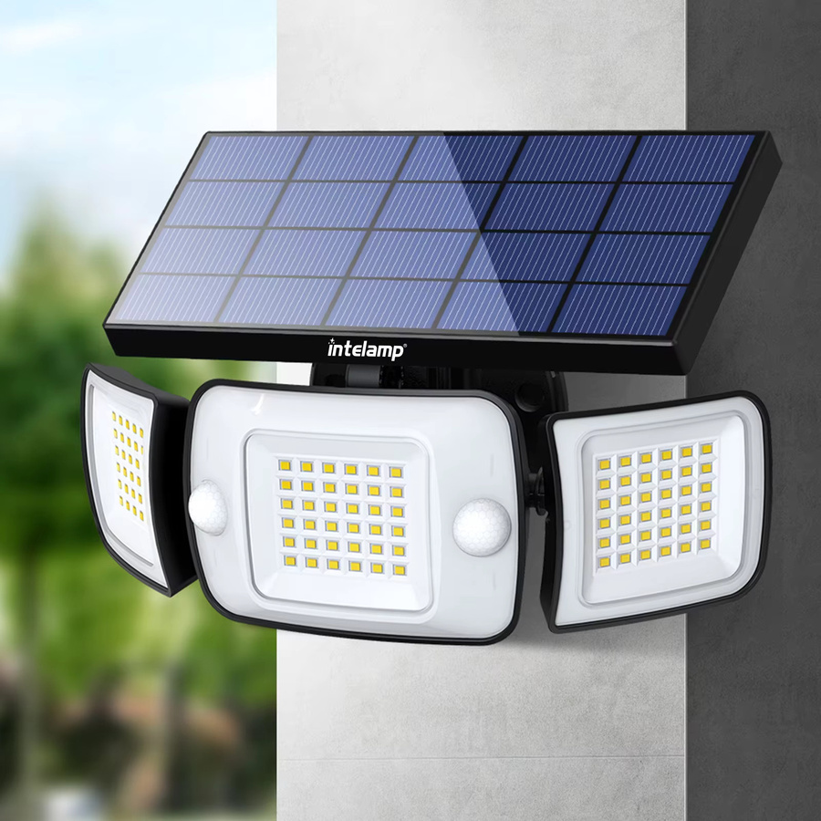 intelamp Solarleuchte für den Außenbereich mit Bewegungssensor, wasserdichte Wandleuchte für Garten und Hof, Schwarz - Bild 5
