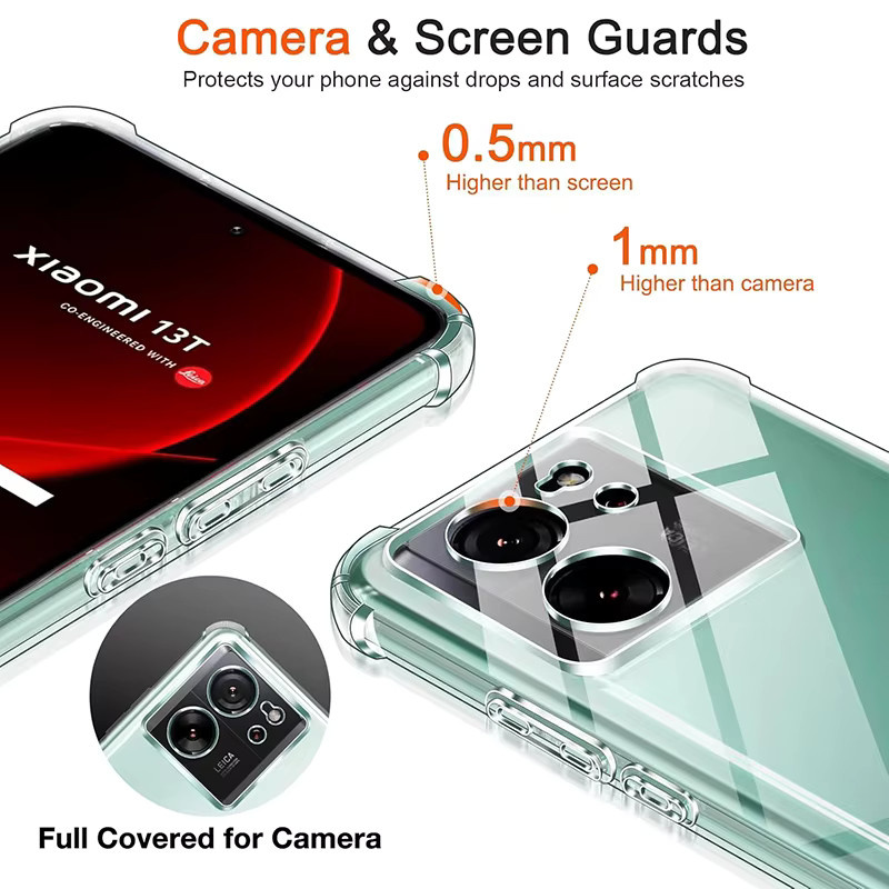 Stoßfeste Silikon Schutzhülle für Xiaomi Mi 13 Lite, 13T Pro, 13T Ultra und Xiaomi 13 in Transparent - Bild 3