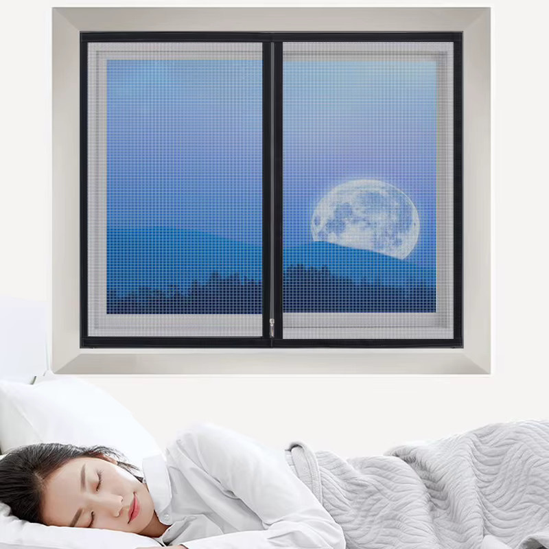 TranquilTouch Selbstklebendes Insektenschutzgitter mit Reißverschluss für Fenster und Türen, Schwarz, B: 200 cm x H: 200 cm - Bild 6