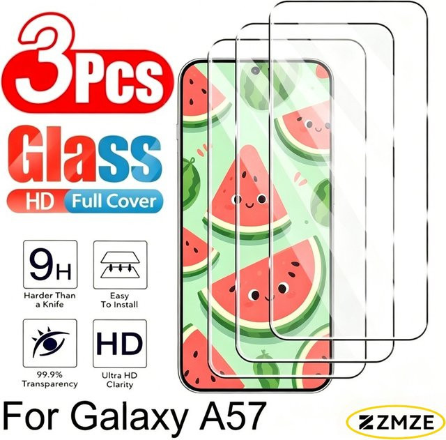 3er-Pack Samsung Displayschutz aus gehärtetem Glas für Galaxy A57 A56 A55 A37 A36 A35 A33 A26 A25 A23 A17 A16 A15 A07 transparent - Bild 1