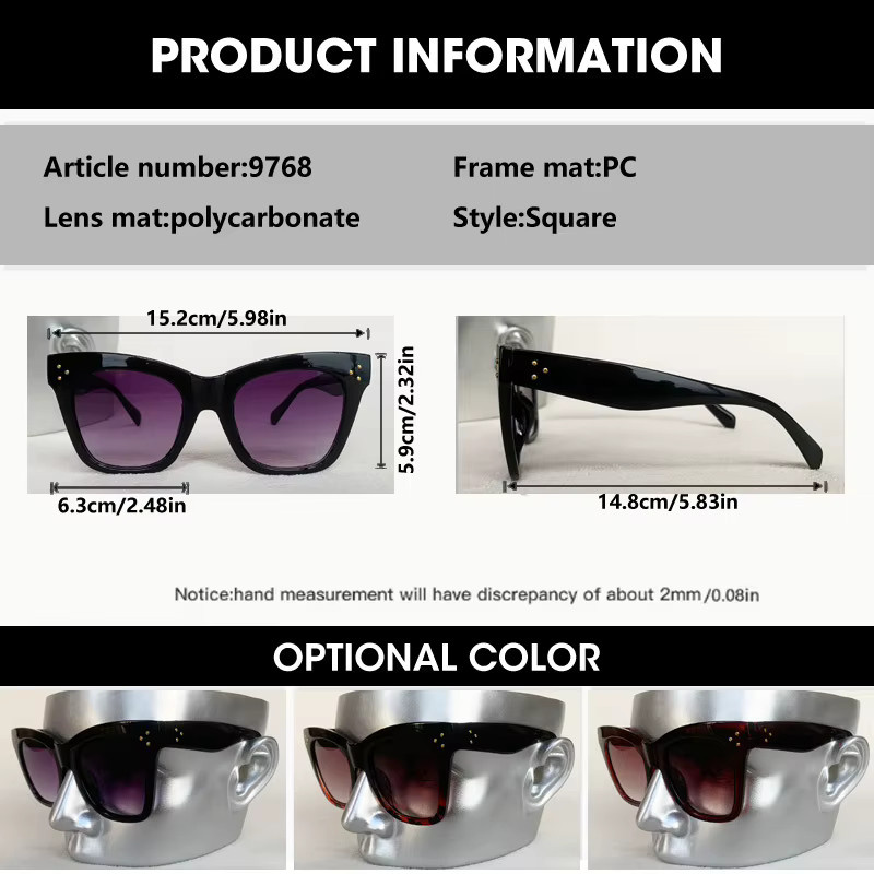 OCYCO Sonnenbrille Cat Eye, Vollrand, Kunststoff, Schwarz, Unisex - Bild 2