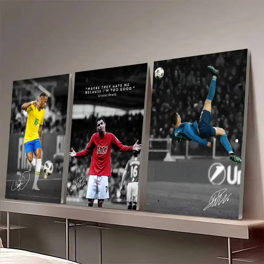 Modernes Fußball Sport Player Porträt Selbstklebendes Poster Wandbild in Mehrfarben - Bild 4