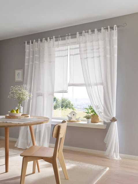Bändchenrollo Heine Home in Weiß, semi-transparent, 100% Polyester - Bild 1