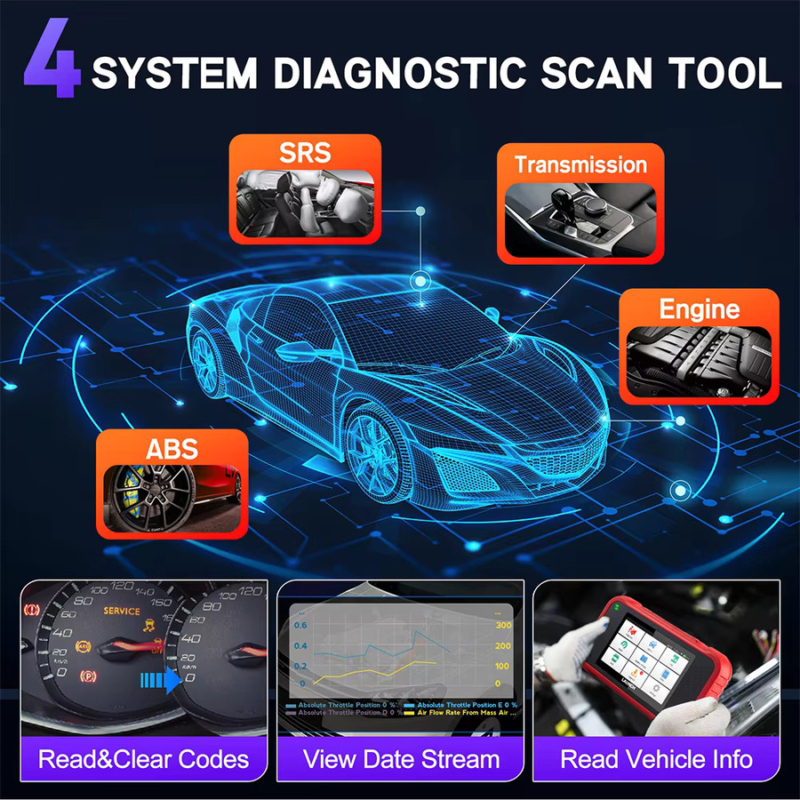 LAUNCH CRP129E V3.0 Creader Professional OBD-Scanner mit CANFD und DoIP Unterstützung für Motor und Getriebe inklusive Adapterkabel BST360 - Bild 3