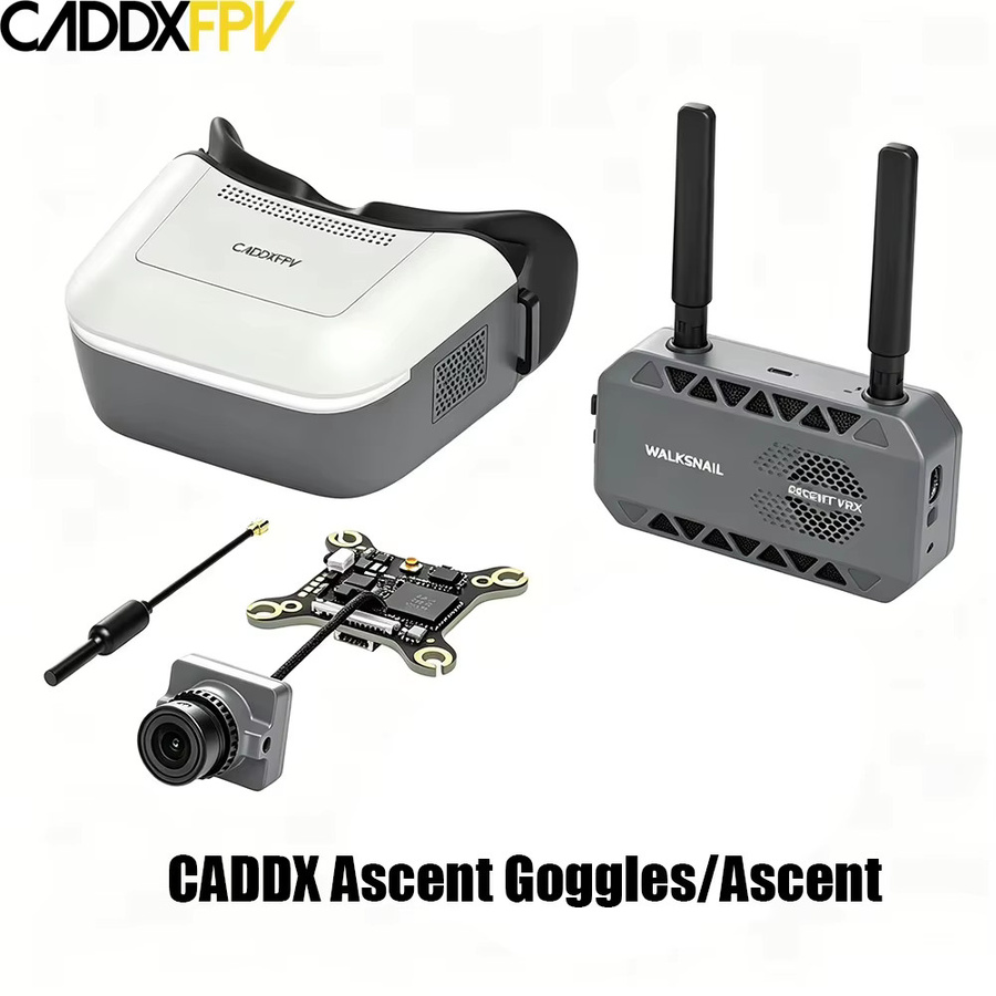 CADDXFPV Ascent FPV VRX Goggles mit Lite VTX Kit, 5,8 GHz, 1080P Low-Latency, Farbe: Weiß - Bild 1