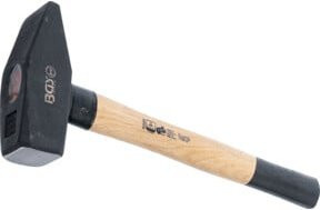 BGS Schlosserhammer 52320 mit Hickory-Holzstiel, Farbe Schwarz, Gewicht: 2000 g - Bild 1