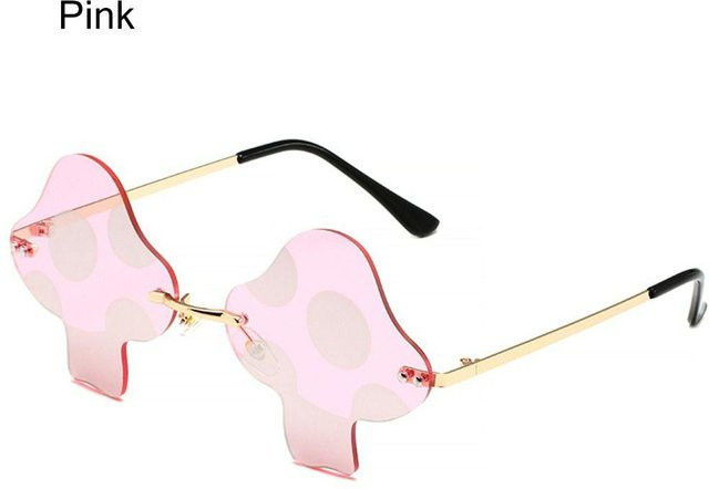 Sonnenbrille Pilzform, randlos, Weiß, Damen, Metall - Bild 1