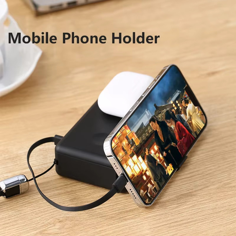 65 W GaN Powerbank mit 20000 mAh und 25 W magnetischem Qi2.2 kabellosem Schnellladegerät für iPhone, iWatch und Laptop, Schwarz, USB Typ C - Bild 4
