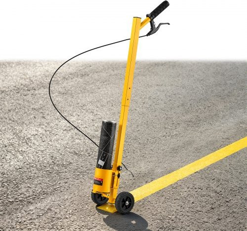 VEVOR Markierwagen aus Kohlenstoffstahl in Gelb für Bodenmarkierungen mit 2 Rädern und Adapterdüse - Bild 1