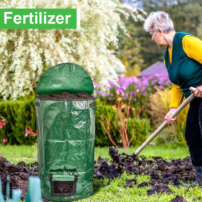 2er-Set Kompost-Beutel Heavy Duty Gartenbeutel aus robustem Material in Grün für Gartenabfälle und Müll - Bild 4