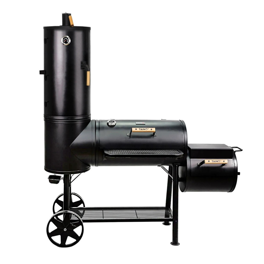 Taino Chief BBQ Smoker Grillkamin mit Holzkohle und Temperaturanzeige aus 3,5mm Stahl - Bild 2