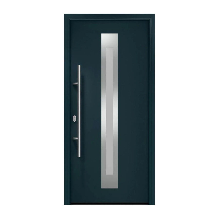 EcoStar Haustür Isopro IP 770S mit Glaseinsatz Anthrazitgrau B: 110 cm, H: 210 cm, DIN Links - Bild 2