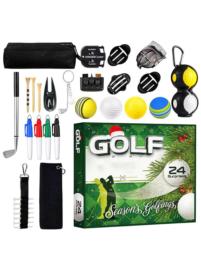 Weihnachts-Adventskalender mit Golf-Zubehör für Erwachsene als festliches Geschenk für die Familie - Bild 5