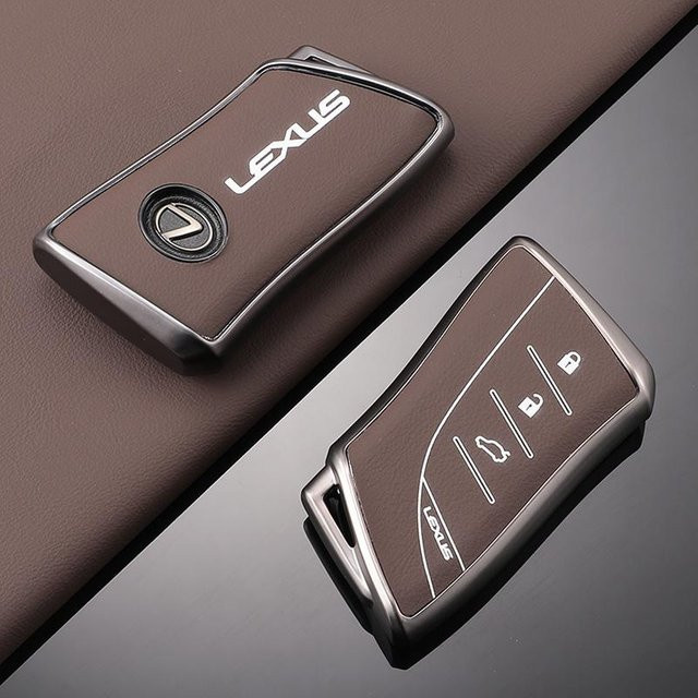 Leder Smart Key Hülle für Lexus Auto-Fernbedienung in Grau - Bild 1