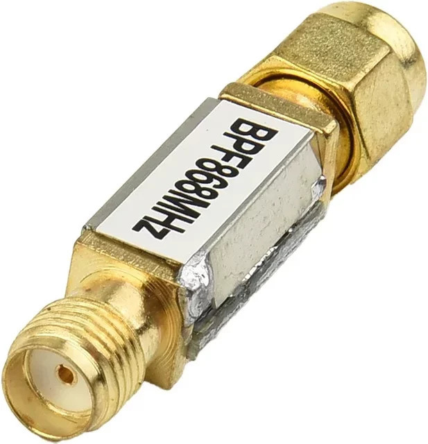 HpLive RF Bandpass Filter 868MHz RFID Empfänger EU IoT SAW Bandpass Filter 2MHz Bandbreite SMA Schnittstelle in Gold - Bild 1