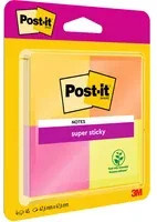 Post-it Super Sticky Notes Haftnotizen in Mehrfarben (Gelb, Orange, Pink, Grün) mit extra starker Klebekraft - Bild 1