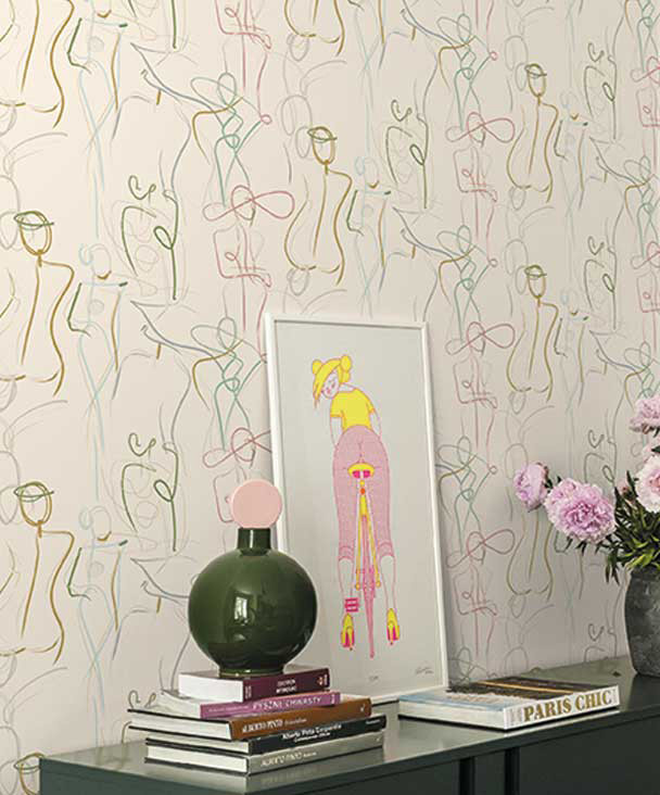 Jannelli & Volpi Tapete Heleine 7010 in Beige und Multicolour, abstrakte Vlies-Tapete im Glamour-Stil - Bild 1