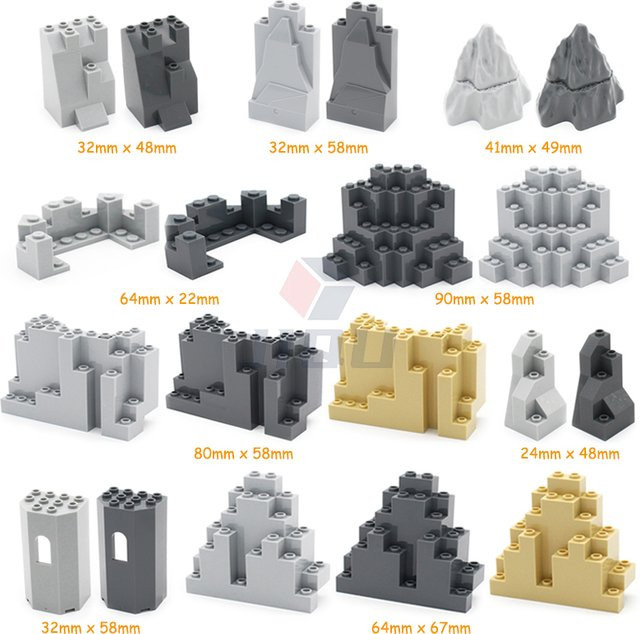 lizhi MOC Figuren Schloss Turm Steingarten Bausteine, Zubehör, Grau - Bild 1