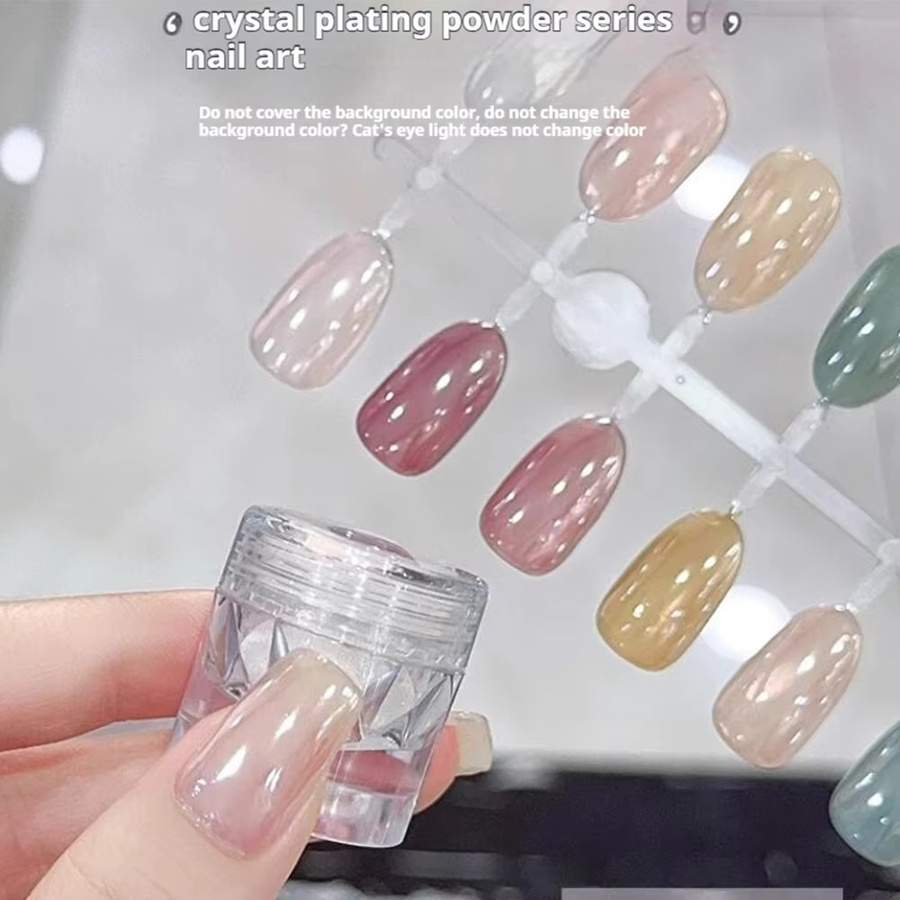 Aurora Chrom Nagelpulver, weiße Perle, Glänzend, 0,5 g - Bild 1