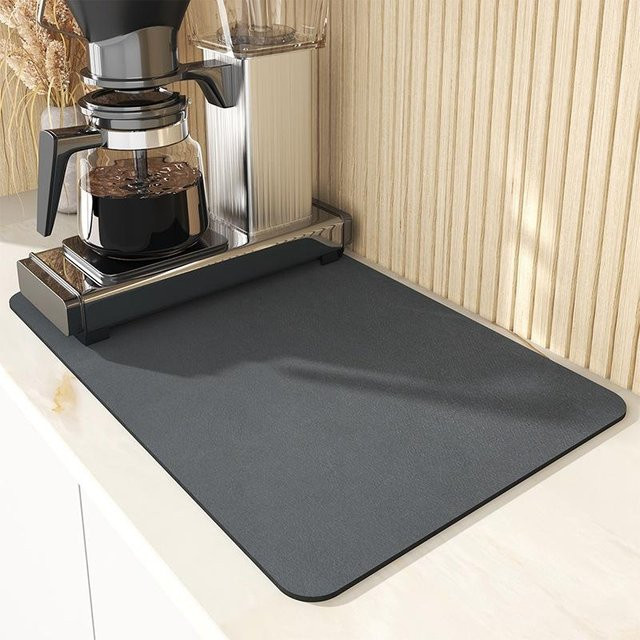 Saugfähige und rutschfeste Abtropfmatte von Yiran Bag in Grau, B/T: 40 x 30 cm - Bild 1