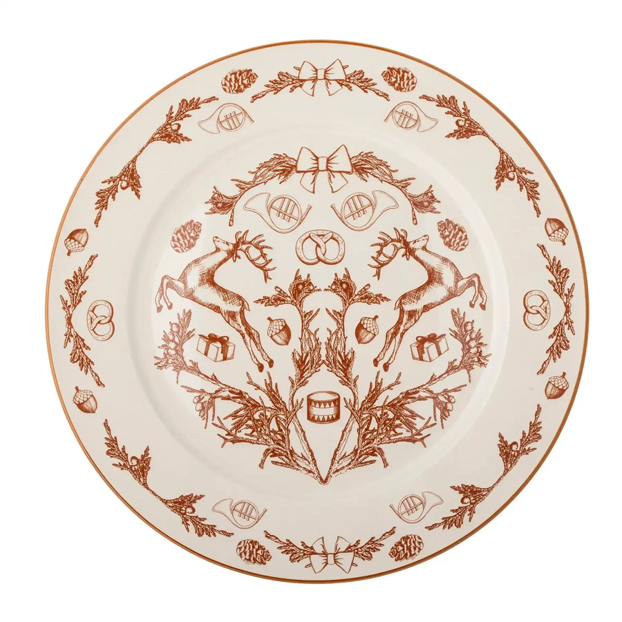 Bloomingville Steingutteller Beth in Braun, Durchmesser: 30 cm - Bild 1