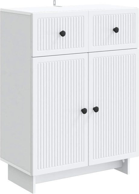 vidaXL Sideboard mit Schubladen in Weiß im Vintage-Design aus Holzwerkstoff, B/T/H: 66 x 34,5 x 90 cm - Bild 1