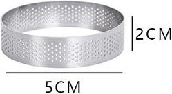 Tread Tribe Perforierter Tarteform Ring aus Edelstahl in Silber für Tartelettes, Kuchen und Mousse - Bild 1