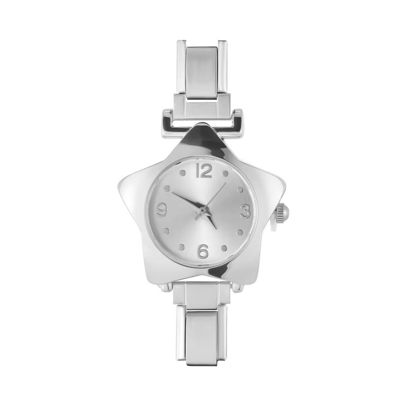 Uhrenarmband Edelstahl, weißes Zifferblatt, römische Ziffern, Damen - Bild 1