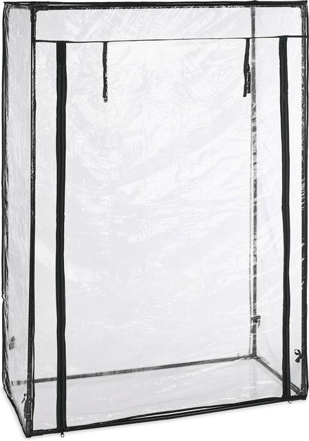 Relaxdays Tomatengewächshaus aus Eisen und PVC-Folie in Schwarz und Transparent mit Reißverschlusstür, B/T/H: 150 x 100 x 50 cm - Bild 1
