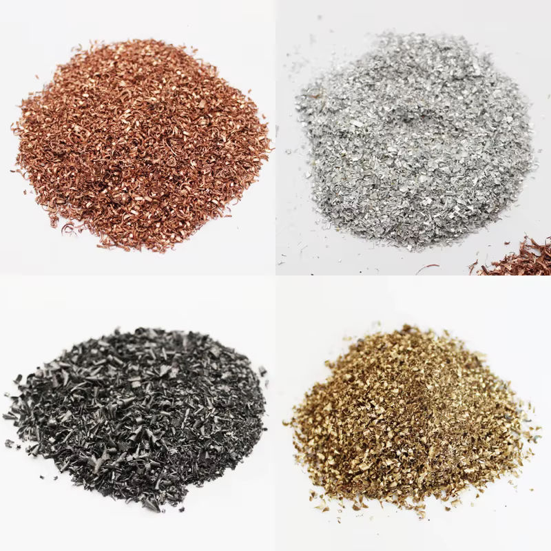 DRAGOCENI Metallspäne aus Messing in Gold und Silber als unregelmäßiges Metallkonfetti für CNC-Anwendungen - Bild 2