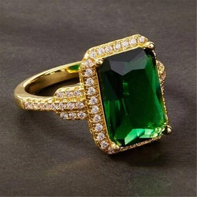 YIRAN Jewelry Ringe, 925 Sterling Silber, Grün, Zirkonia, Damen - Bild 1