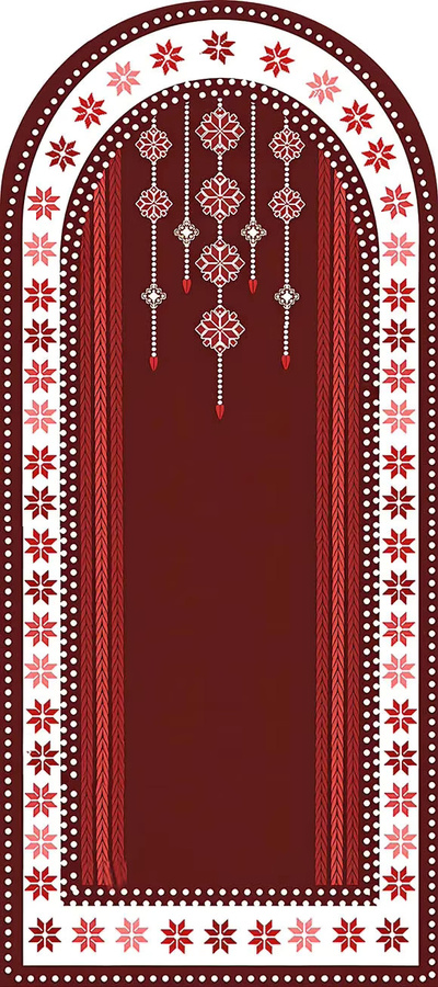 VIKAMA Hintergrundbezug im Bohemian-Stil in Rot, gewölbter Fotografie-Hintergrundstoff für Hochzeiten und Geburtstage, B/H: 120 x 50 cm - Bild 2