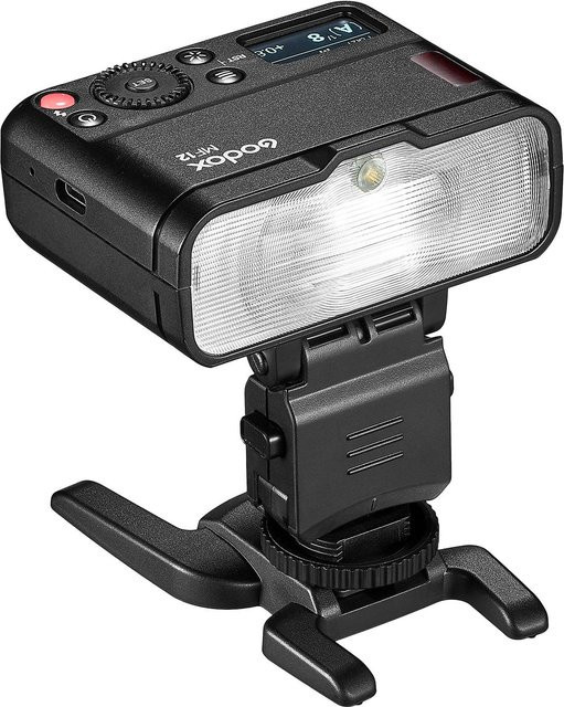 Godox MF12 Makroblitz mit 2,4 G kabelloser Übertragungssteuerung, TTL-M-Modus und Leitzahl 16 in Schwarz - Bild 1