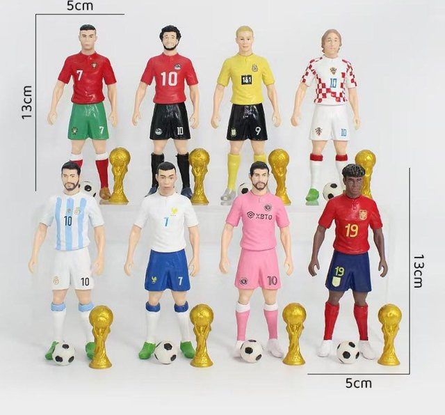 Fußballstar Modellpuppen Cartoon, Actionfigur, 1-8-teiliges Set, ab 14 Jahren - Bild 1