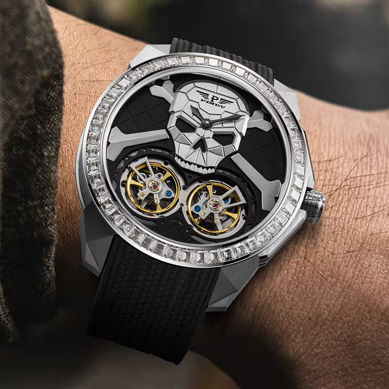 PINDU Armbanduhr Automatik, Edelstahl, Schwarz, Herren - Bild 4