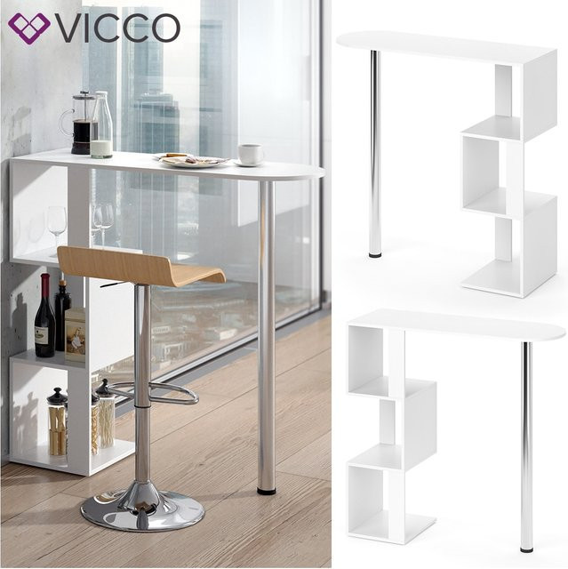 VICCO Bartisch VINCENT moderner Küchentisch in Weiß - Bild 1