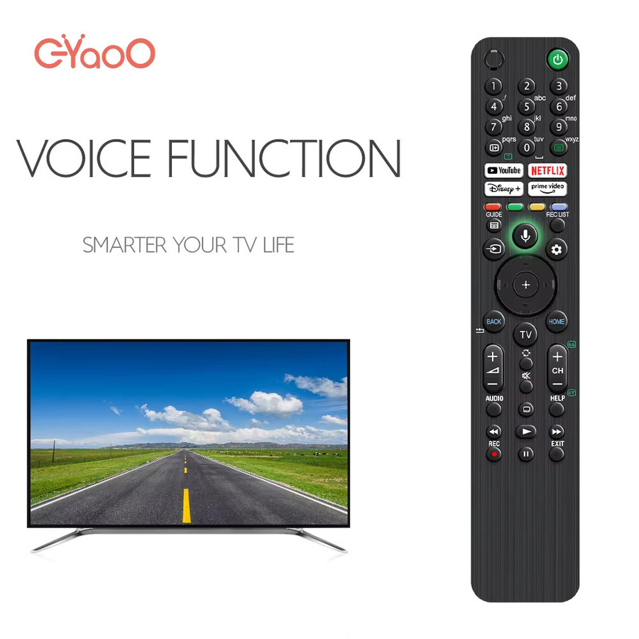 RMF-TX520E Voice TV Fernbedienung für Sony Smart TV in Schwarz, kompatibel mit 4K und 8K HD Serien wie KD-65X80 und KD-75X80J - Bild 2