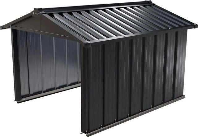 Juskys Mähroboter Garage MGMT1 aus Metall mit Satteldach in Anthrazit, B/T/H: 98 x 89 x 63 cm - Bild 2