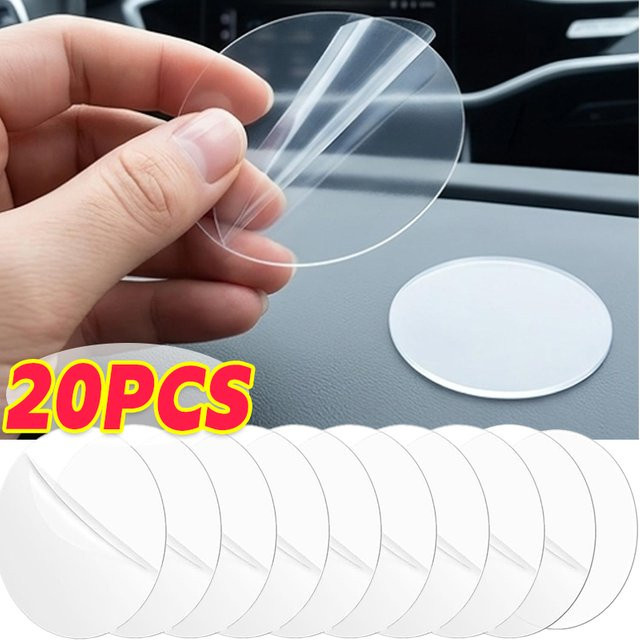 Transparente doppelseitige Klebepunkte zum Wiederverwenden, Durchmesser: 80 mm - Bild 1